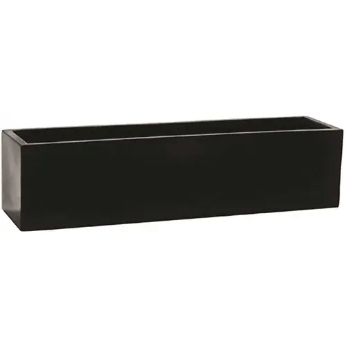 Carlo 8 in. x 8 in. x 32 in. Black Fiberstone Planter