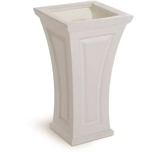 Cambridge 28 in. Tall Self-Watering White Polyethylene Planter