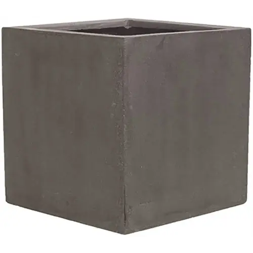 15 in. x 28 in. Matte Gray Fiberstone Rectangular Planter