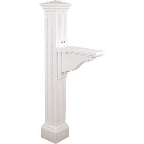 Manchester Decorative Polyethylene Mailbox Post, White