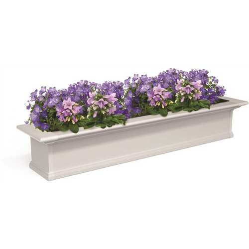 Yorkshire 60 in. x 12 in. Self Watering White Vinyl Window Box