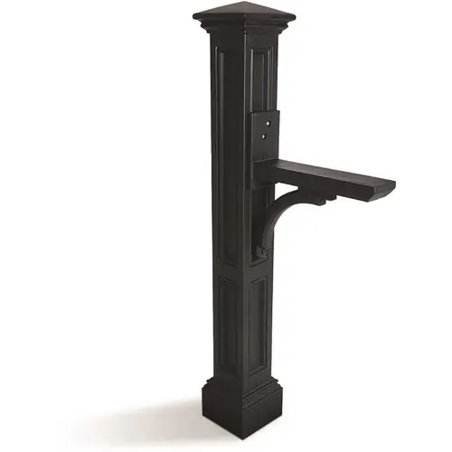 Charleston Decorative Polyethylene Mailbox Post, Black