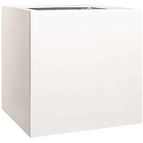 Syrah 20 in. x 20 in. x 20 in. x 20 Opening White Round Bottom Fiberglass Planter