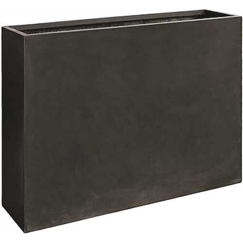 Carlo 35.5 in. x 13 in. x 48.8 in. Black Fiberstone Planter