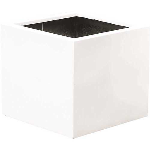 Vasesource E1079-S1-W 19 in. x 20 in. x 20 in. Jumbo Sm White Cube Fiberstone Planter