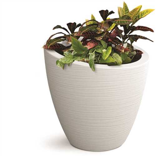 Modesto 20 in. Round White Polyethylene Planter