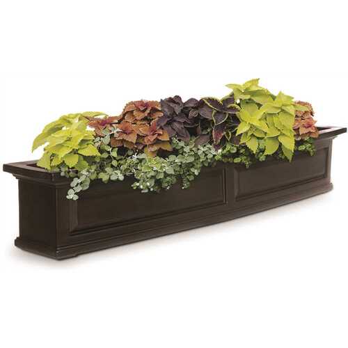 Nantucket 60 in. x 11.5 in. Self-Watering Espresso Polyethylene Window Box