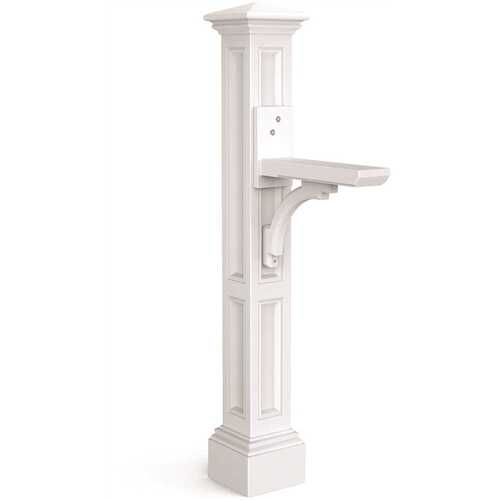 Charleston Decorative Polyethylene Mailbox Post, White