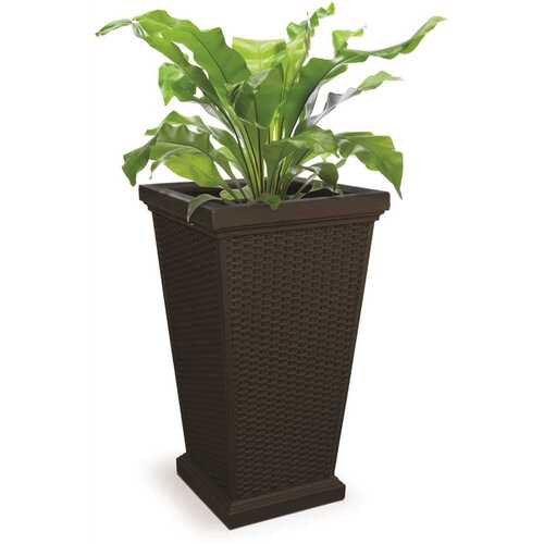 Wellington 28 in. Tall Espresso Polyethylene Planter