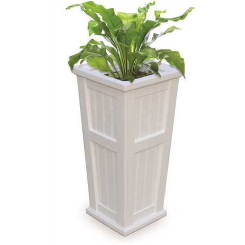 Cape Cod 32 in. Tall Self-Watering White Polyethylene Planter