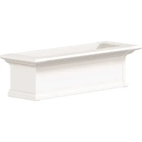 Yorkshire 36 in. x 12 in. Self Watering White Vinyl Window Box