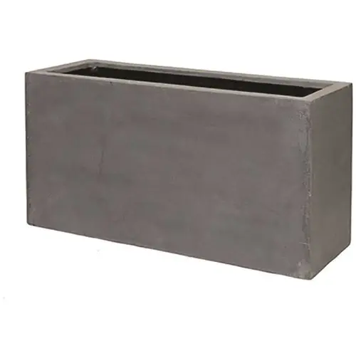 12 in. x 16 in. x 31 in. Matte Gray Fiberstone Large Rectangular Planter/Pot