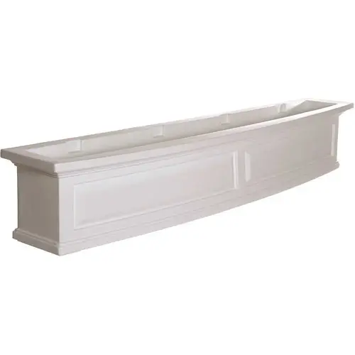 Nantucket 60 in. x 11.5 in. Self-Watering White Polyethylene Window Box