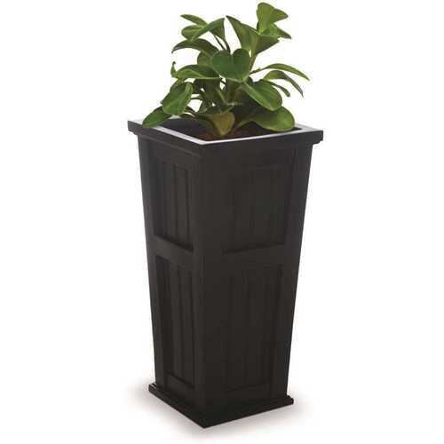 Cape Cod 32 in. Tall Self-Watering Black Polyethylene Planter