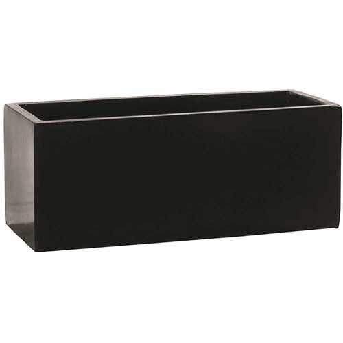 Carlo 8 in. x 8 in. x 20 in. Black Fiberstone Planter