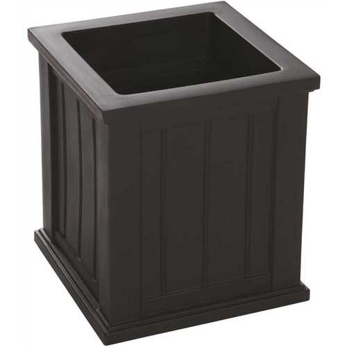 Cape Cod 16 in. Square Self-Watering Black Polyethylene Planter