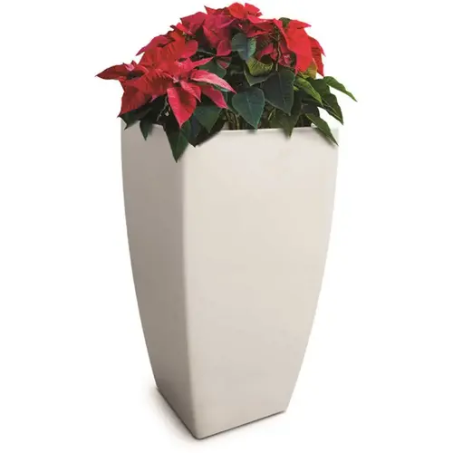 Kobi 32 in. Tall White Self-Watering Polyethylene Planter