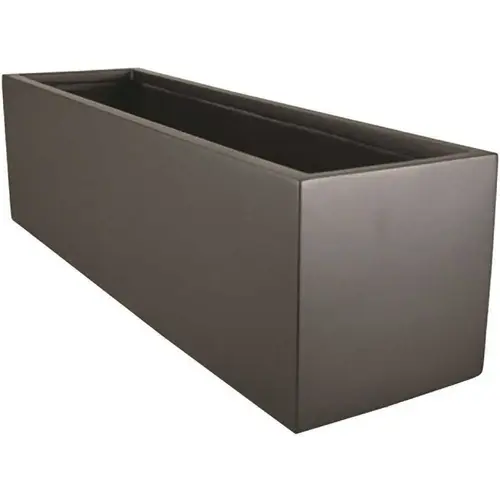 Carlo 28 in. x 15 in. x 37.5 in. Glossy White Fiberstone Rectangular Planter