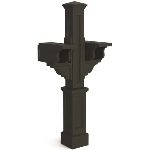 Rockport Double Decorative Polyethylene Mailbox Post, Black