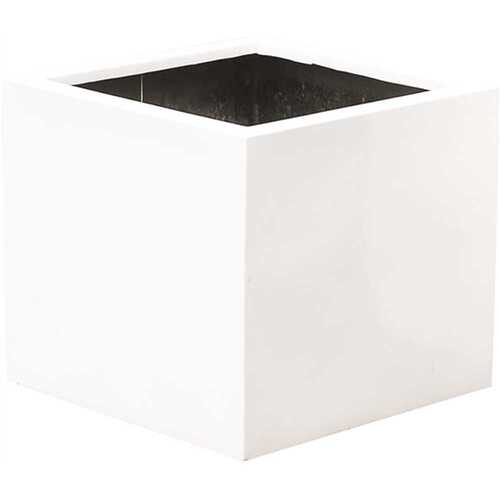 Cube 20 in. x 20 in. Matte Black Fiberstone Square Cube Planter