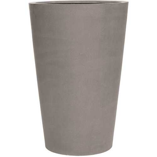 Vasesource E1010-90-03 35.5 in. x 25.5 in. x 23.5 in. Belle Lg Natural Gray Round Fiberstone Planter