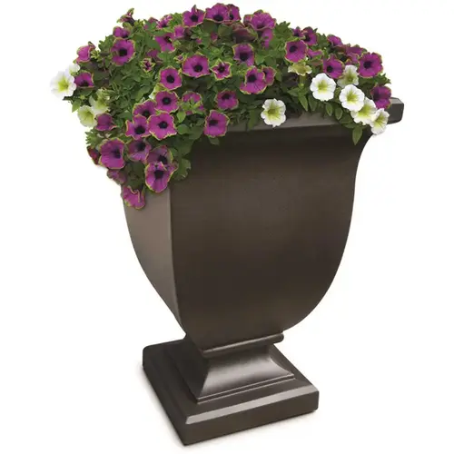 Augusta 26 in. Tall Self-Watering Espresso Polyethylene Planter