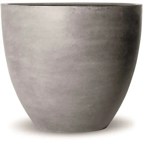 38 in. x 43 in. x 43 in. Jumbo Lg Gray Round Fiberstone Planter