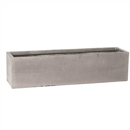 Vasesource CARLO8832CM Carlo 8 in. x 8 in. x 32 in. Gray Fiberstone Planter