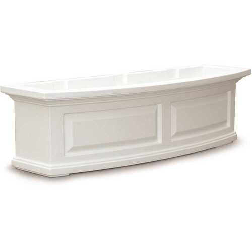 Nantucket 36 in. x 11.5 in. Self-Watering White Polyethylene Window Box