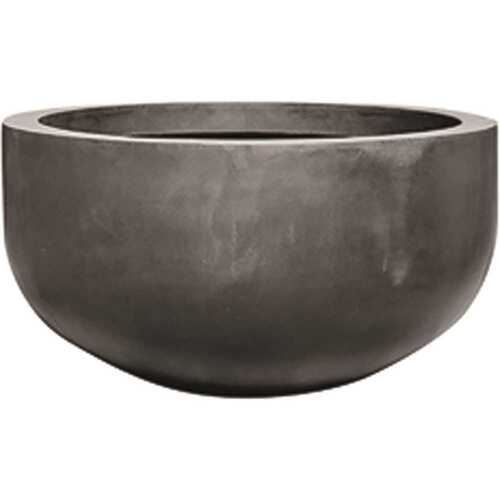 19.75 in. x 36.25 in. x 36.25 in. City Sm Natural Black Round Bowl Fiberstone Planter