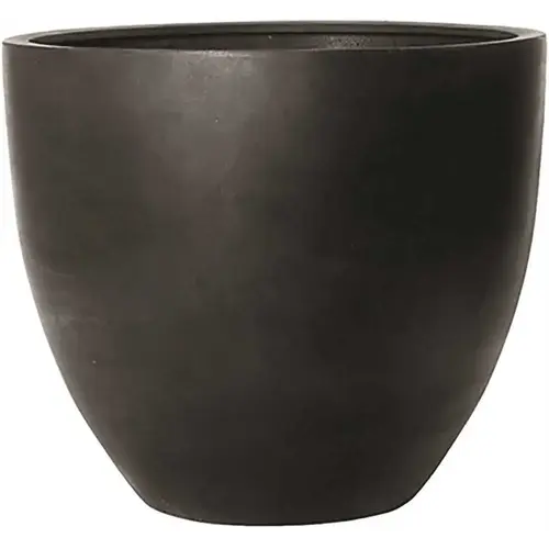 38 in. x 43 in. x 43 in. Jumbo Lg Black Round Fiberstone Planter