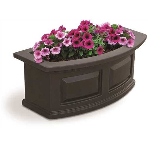 Nantucket 24 in. x 11.5 in. Self-Watering Espresso Polyethylene Window Box