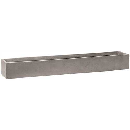 Carlo 3.75 in. x 6 in. x 31.5 in. Gray Fiberstone Planter