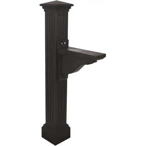 Manchester Decorative Polyethylene Mailbox Post, Black