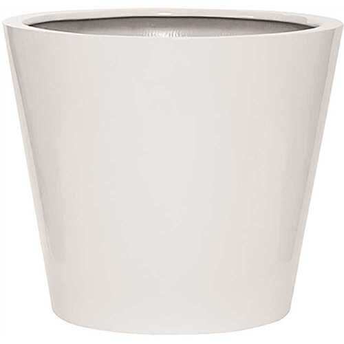 Essex 23.75 in. x 26.75 in. x 26.75 in. Glossy White Fiberstone Planter