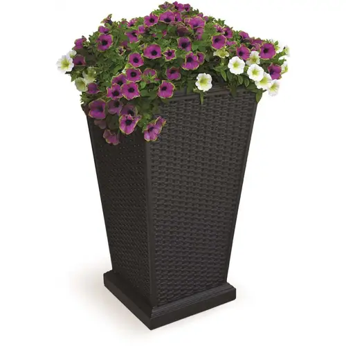 Wellington 28 in. Tall Black Polyethylene Planter