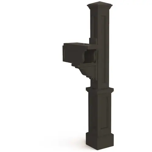 Rockport Single Decorative Polyethylene Mailbox Post, Black