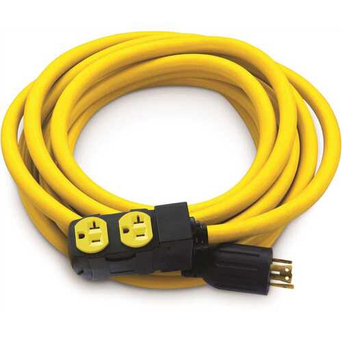 Champion Power Equipment 48043 25 ft. NEMA L14-30P to 4x 5-20R Generator Cord in Yellow