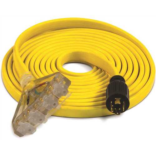 25 fts. 30 Amp 125/250-Volt Fan-Style Flat Generator Extension Cord