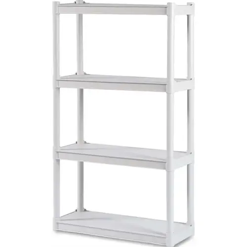 Rough 'N Ready 32 in. W x 13 in. D x 54 in. H Platinum Resin 4 Tier Open Storage System