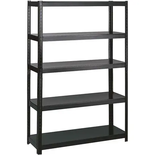 48 in. W x 18 in. D x 72 in. H Black 5-Shelf Boltless Steel Shelving Unit