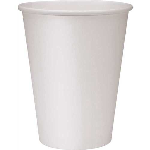 12 oz. White Polyurethane Lined Disposable Hot Cups