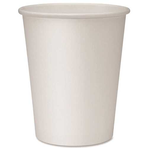 Genuine Joe GJO19045CT 8 oz. White Polyurethane Lined Disposable Hot Cups