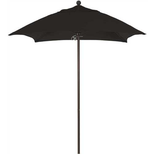 California Umbrella ALTO604117-5408 6 ft. Square Bronze Aluminum Commercial Market Patio Umbrella with Fiberglass Ribs and Push Lift in Black Sunbrella