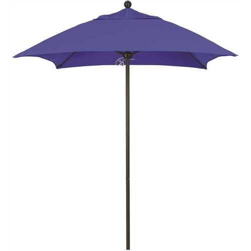 California Umbrella ALTO604117-5401 6 ft. Square Bronze Aluminum Commercial Market Patio Umbrella with Fiberglass Ribs Push Lift in Pacific Blue Sunbrella