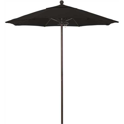 California Umbrella ALTO758117-5408 7.5 ft. Bronze Aluminum Commercial Market Patio Umbrella with Fiberglass Ribs and Push Lift in Black Sunbrella