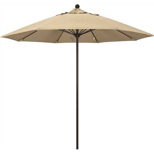 California Umbrella ALTO908117-5422 9 ft. Bronze Aluminum Commercial Market Patio Umbrella with Fiberglass Ribs and Push Lift in Antique Beige Sunbrella