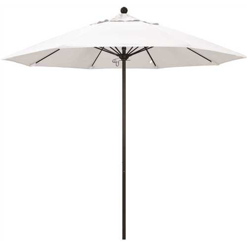 California Umbrella ALTO908117-5404 9 ft. Bronze Aluminum Commercial Market Patio Umbrella with Fiberglass Ribs and Push Lift in Natural Sunbrella