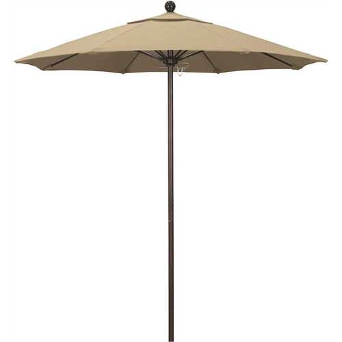 7.5 ft. Bronze Aluminum Commercial Market Patio Umbrella with Fiberglass Ribs and Push Lift in Antique Beige Sunbrella