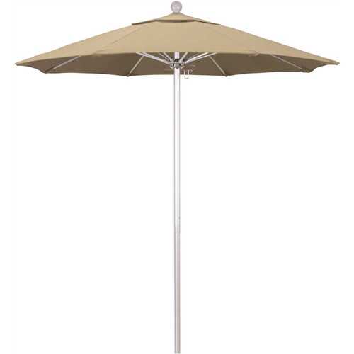 California Umbrella ALTO758002-5422 7.5 ft. Silver Aluminum Commercial Market Patio Umbrella with Fiberglass Ribs and Push Lift in Antique Beige Sunbrella